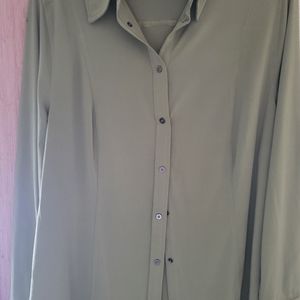 Grass green snap button shirt,